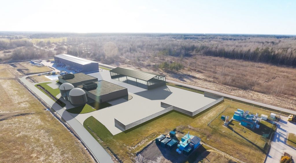 Bioloģiski noārdāmo atkritumu pārstrādes iekārtas projekta ckice